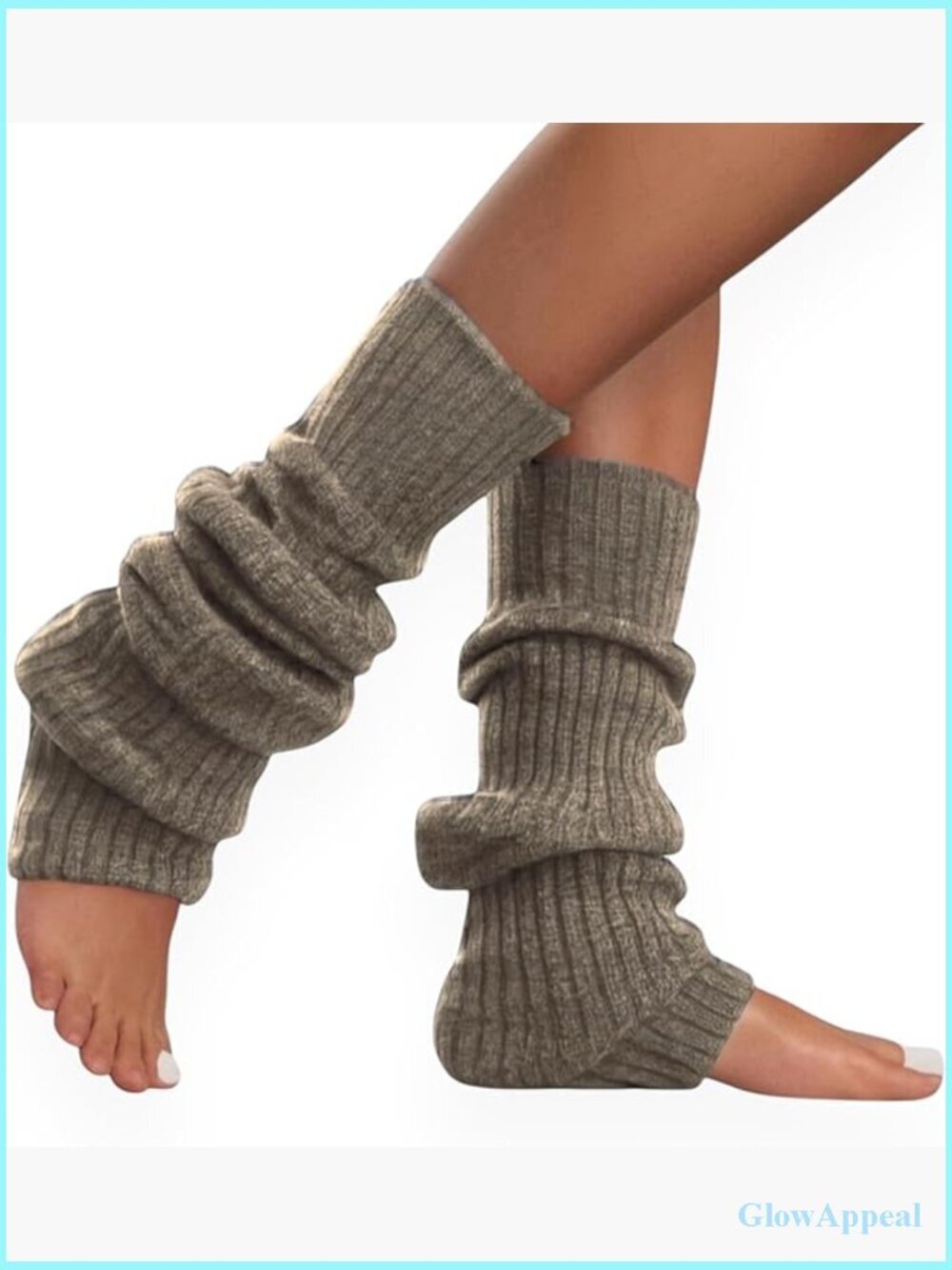Lambswool Ribbed Leg Warmers Footless Long Socks Warm Winter